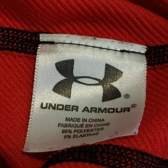 Under Armour Quarter Zip Pullover Long Sleeve Shirt Red Mens Small S Cold Gear - Picture 6 of 9